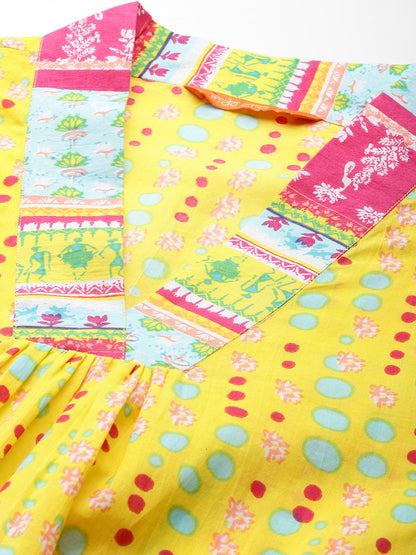 Printed Pure Cotton Kurta with Trousers