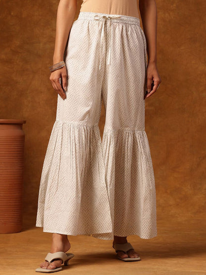 Dhiyona AN Embroidered Notch Neck Straight Kurta with Sharara & Dupatta