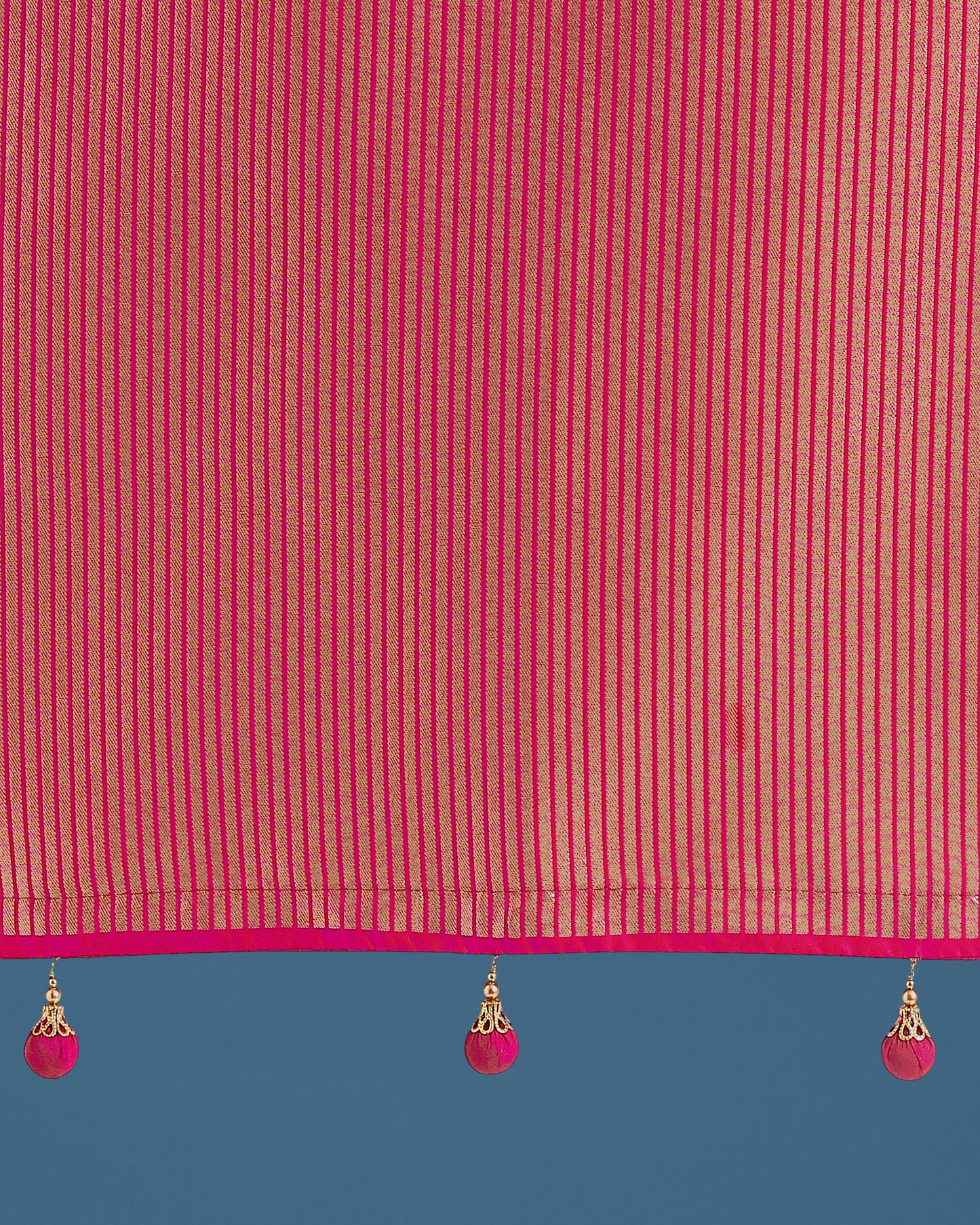 Dhiyona MJ Banarasi Silk Rani Pink Zaal Pattern Traditional Saree