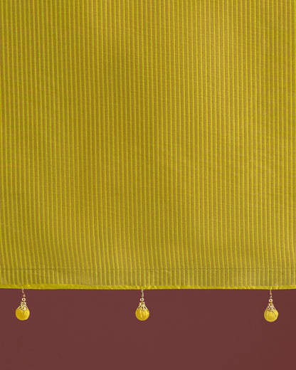 Dhiyona MJ Banarasi Silk Parrot Green Zaal Pattern Traditional Saree