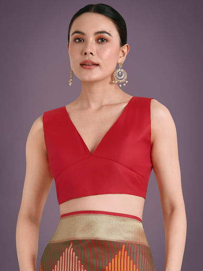 Dhiyona MJ Red Colour Banarasi Silk Zari Weaving Classic Saree
