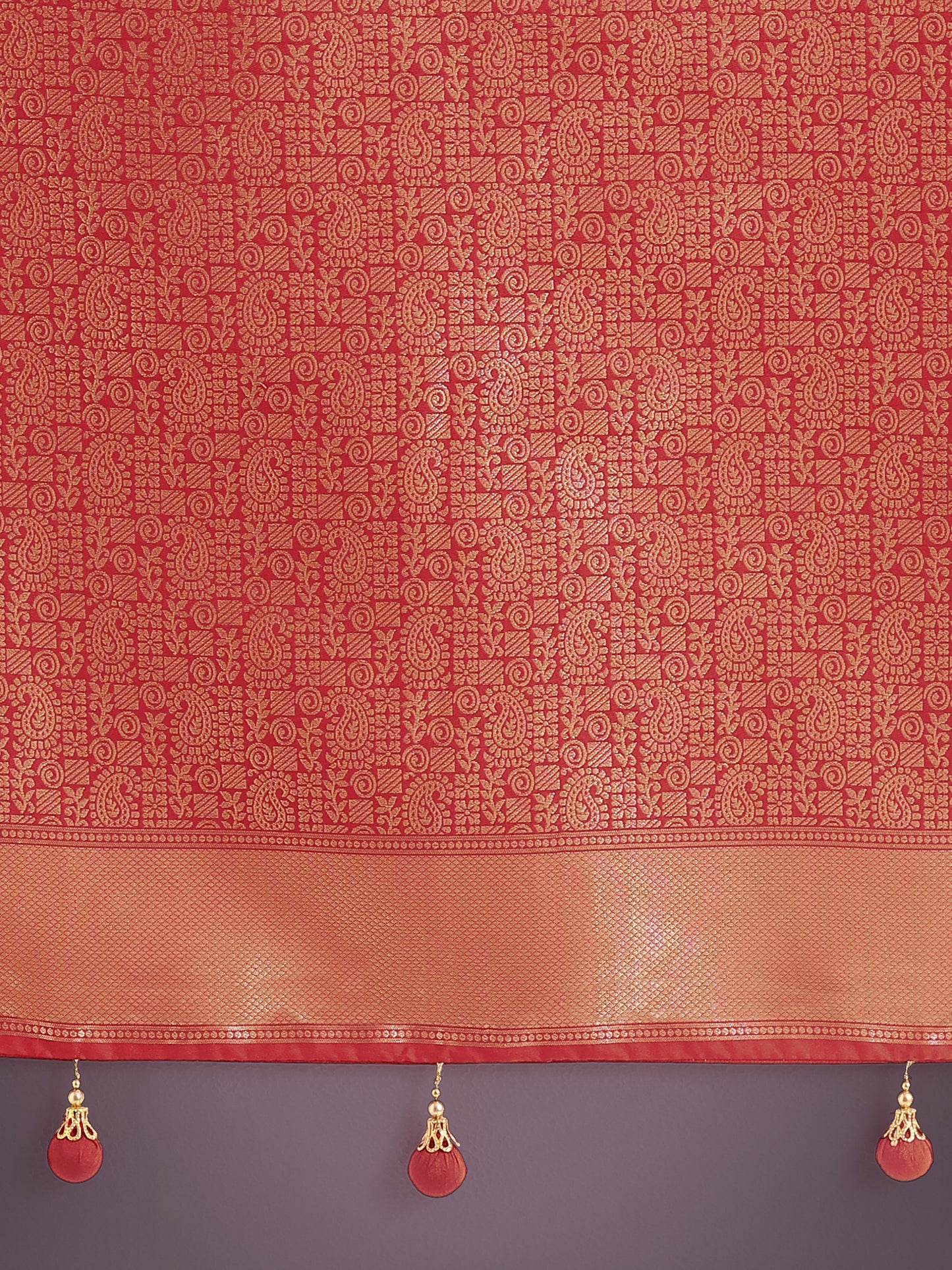 Dhiyona MJ Red Colour Banarasi Silk Zari Weaving Classic Saree