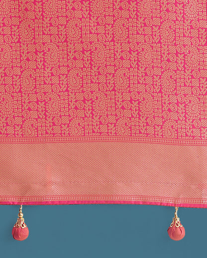 Dhiyona MJ Light Pink Colour Banarasi Silk Zari Weaving Classic Saree