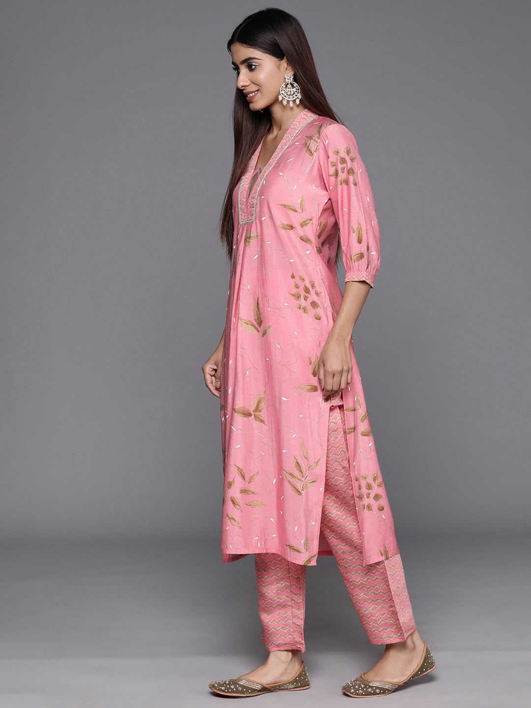 Floral Printed Regular Gotta Patti Kurta with Palazzos
