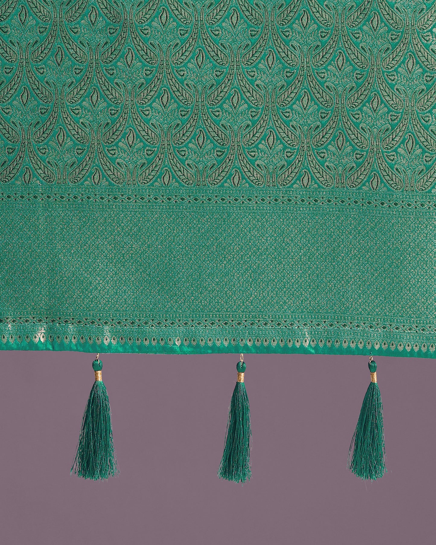 Dhiyona MJ Teal Color Baanrasi Satin Silk Saree for Wedding Functions