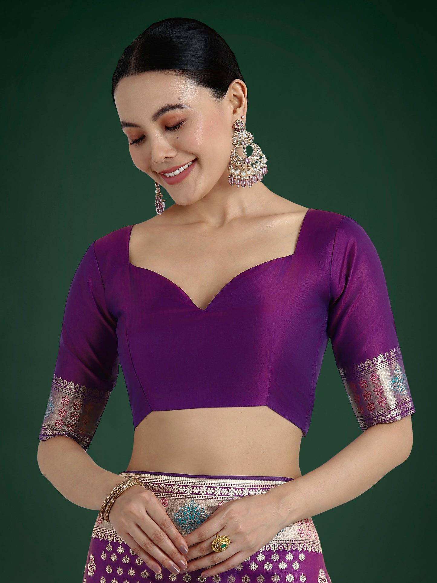 Dhiyona MJ Purple Colour Banarasi Silk Zari Weaving Classic Saree