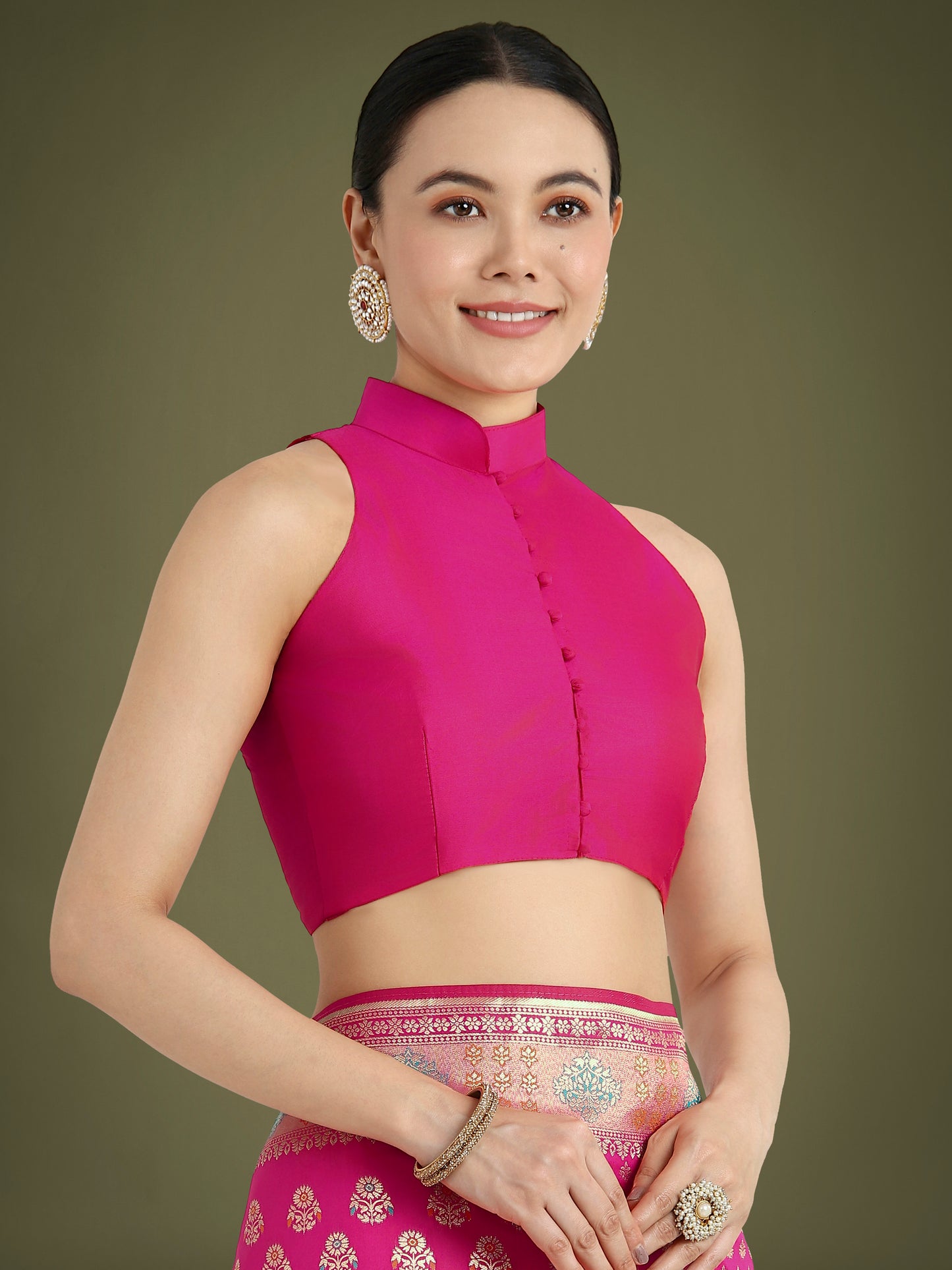 Dhiyona MJ Rani Pink Colour Banarasi Silk Zari Weaving Classic Saree