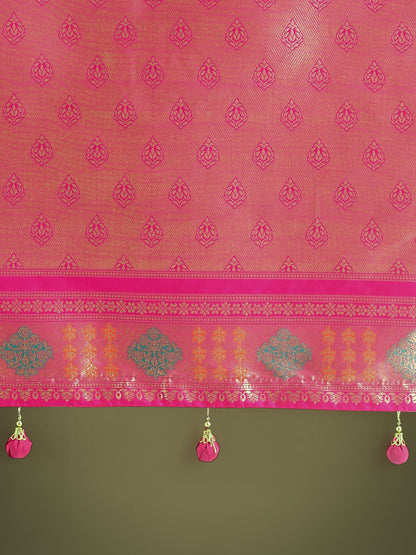 Dhiyona MJ Rani Pink Colour Banarasi Silk Zari Weaving Classic Saree