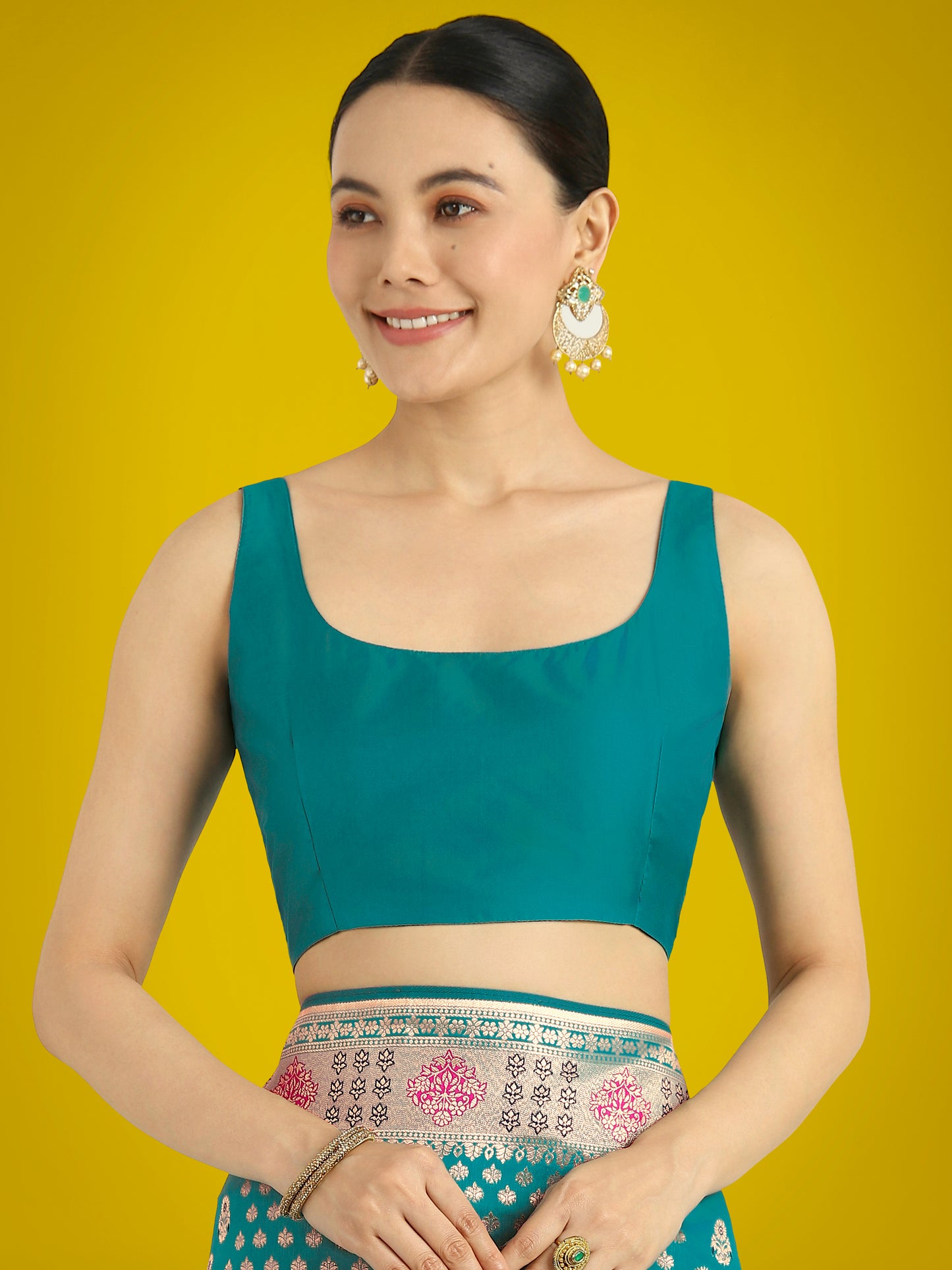 Dhiyona MJ Cyan blue Colour Banarasi Silk Zari Weaving Classic Saree