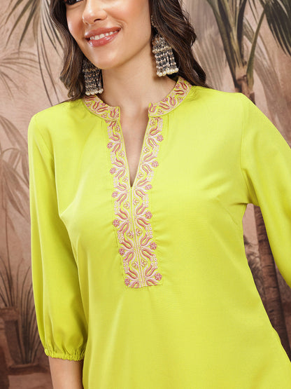Thread Work Kurta with Trousers