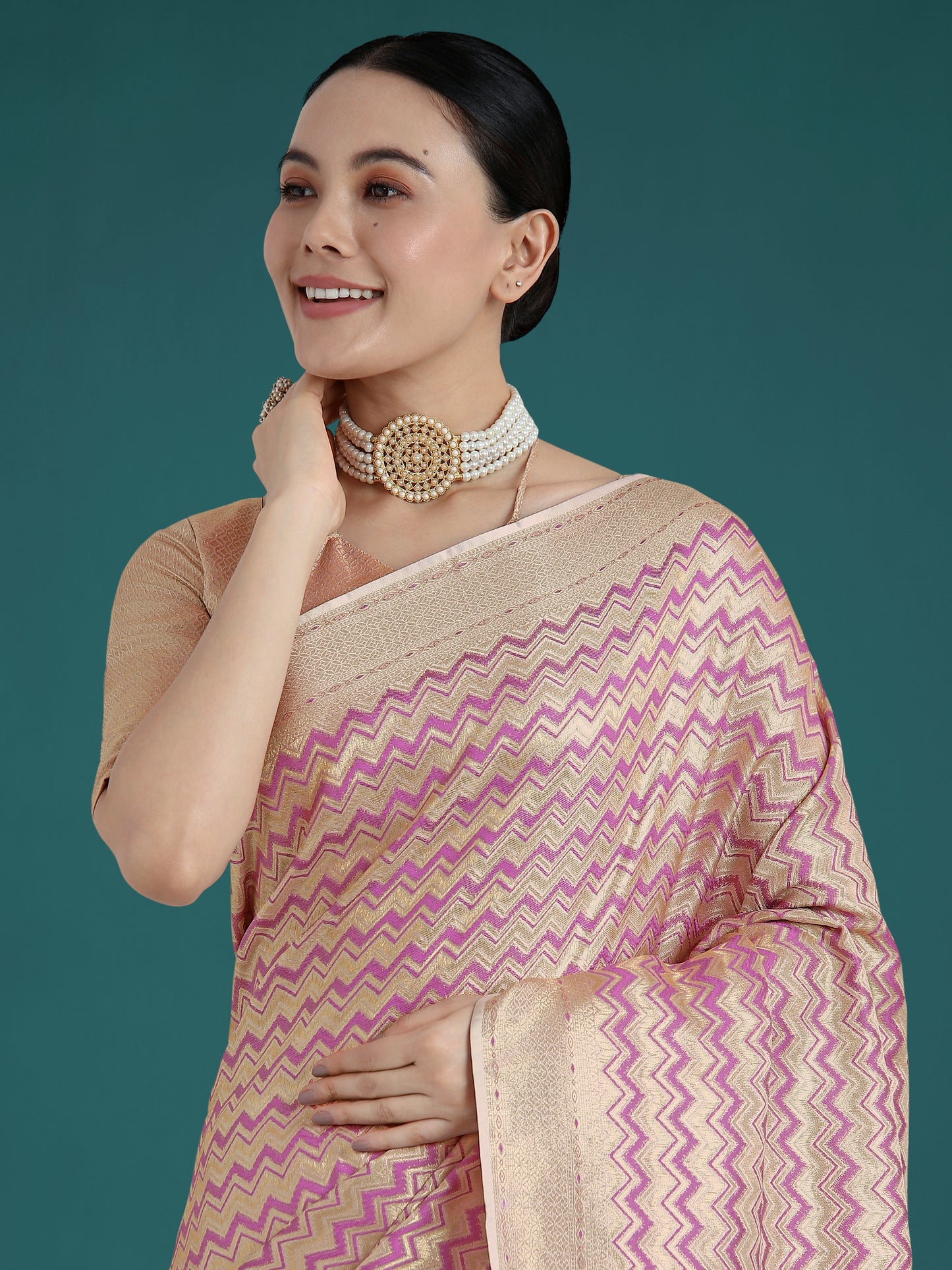 Dhiyona MJ Wonderful Light Lilac Soft Banarasi Satin Silk Leheriya Design Saree