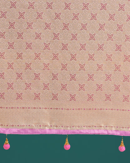 Dhiyona MJ Wonderful Light Lilac Soft Banarasi Satin Silk Leheriya Design Saree