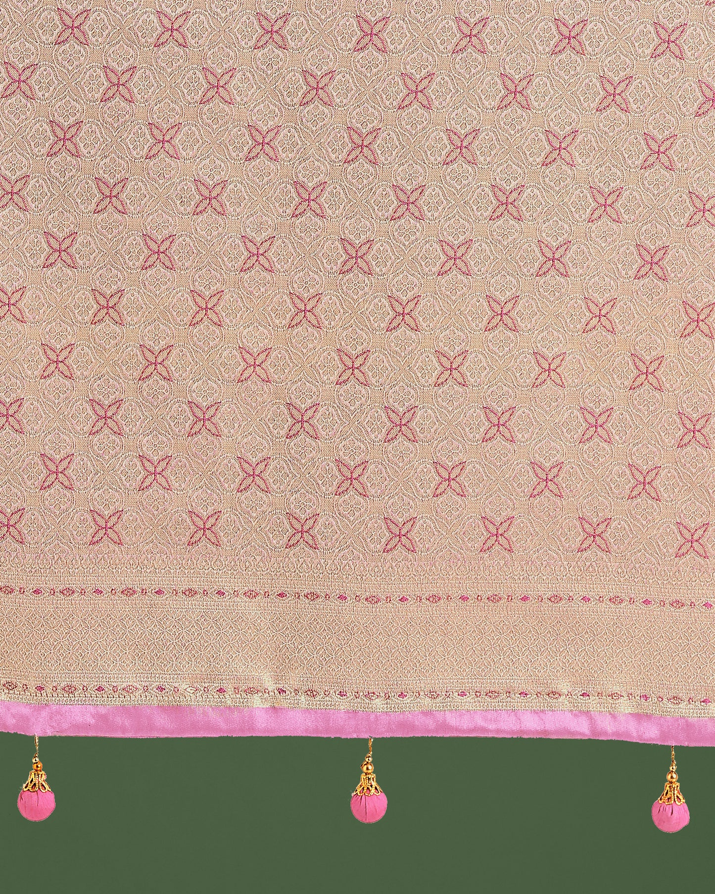 Dhiyona MJ Wonderful Light Pink Soft Banarasi Satin Silk Leheriya Design Saree