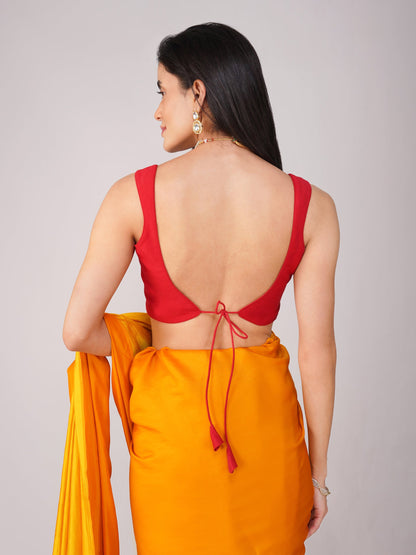 Dhiyona ST Crimson Curve Red Back-Tie Blouse