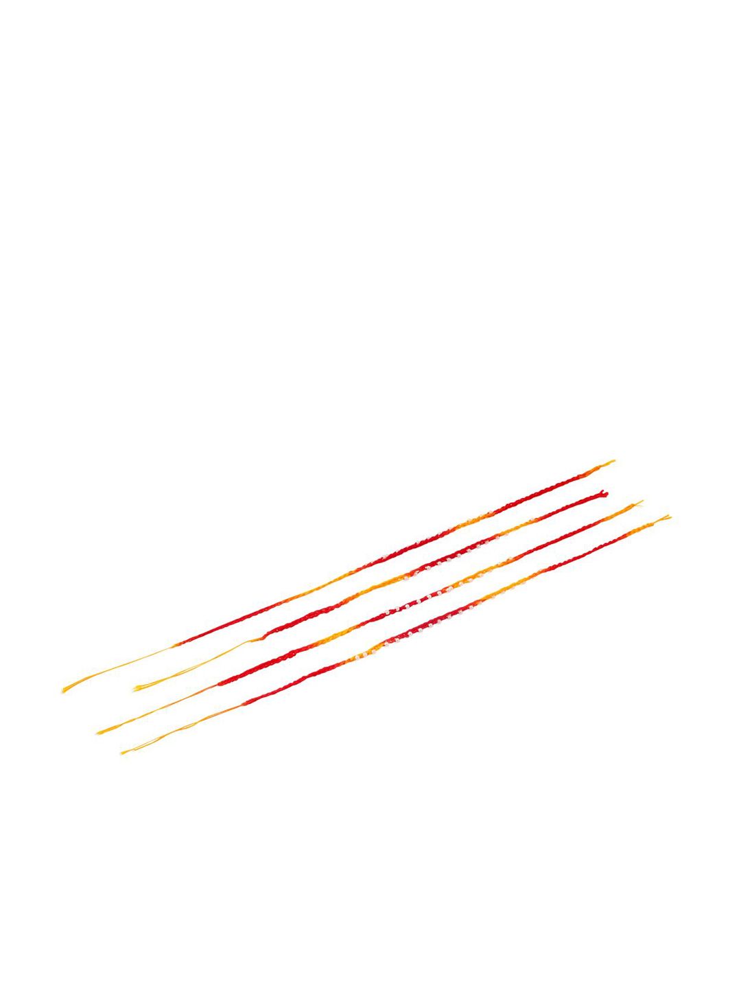 Dhiyona Men Set Of 4 Pearls Traditional Red Thread Rakhi With Roli Chawal For Rakshabandhan