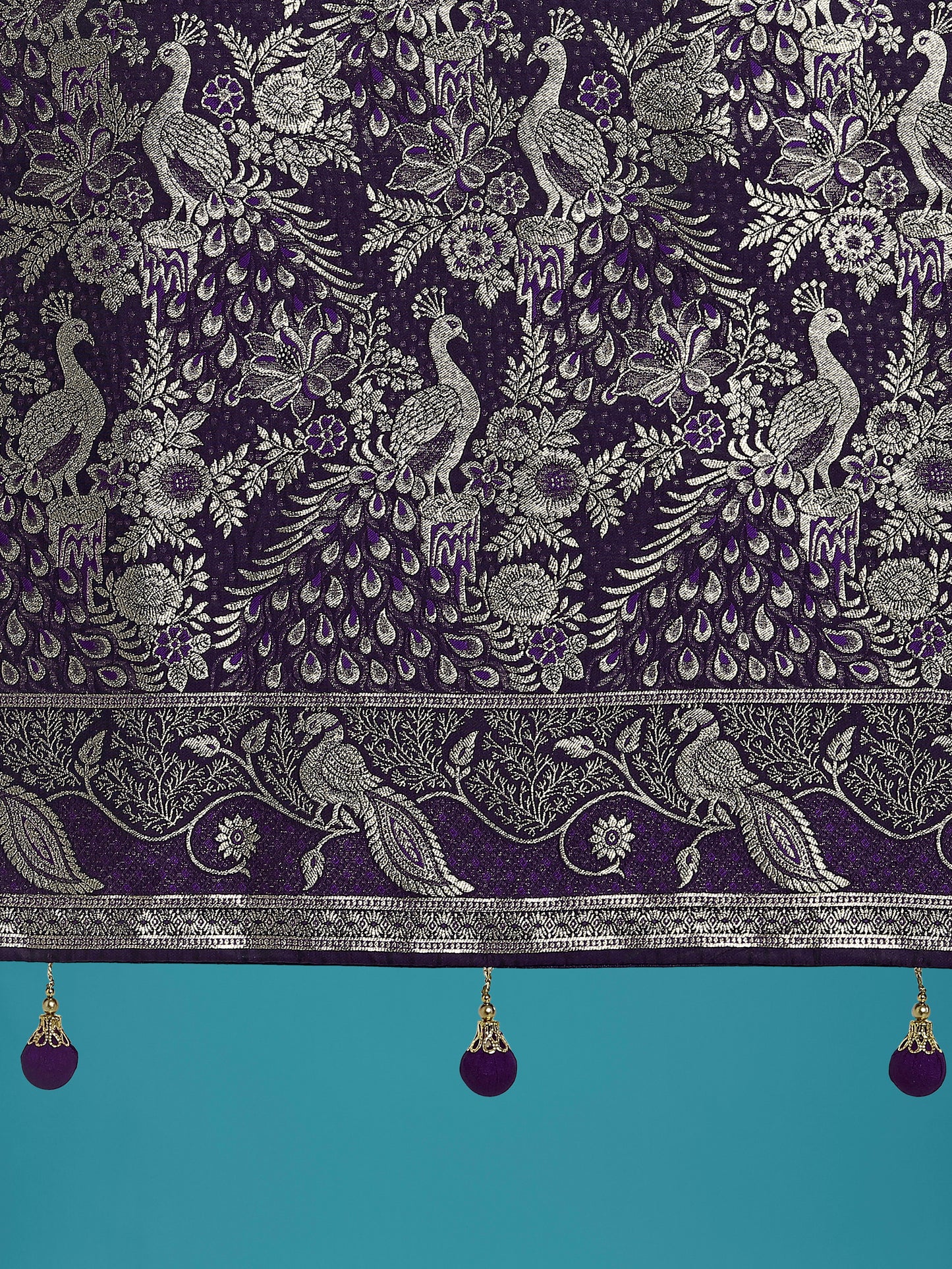 Dhiyona MJ Traditional Purple Woven Banarasi Satin Silk Saree