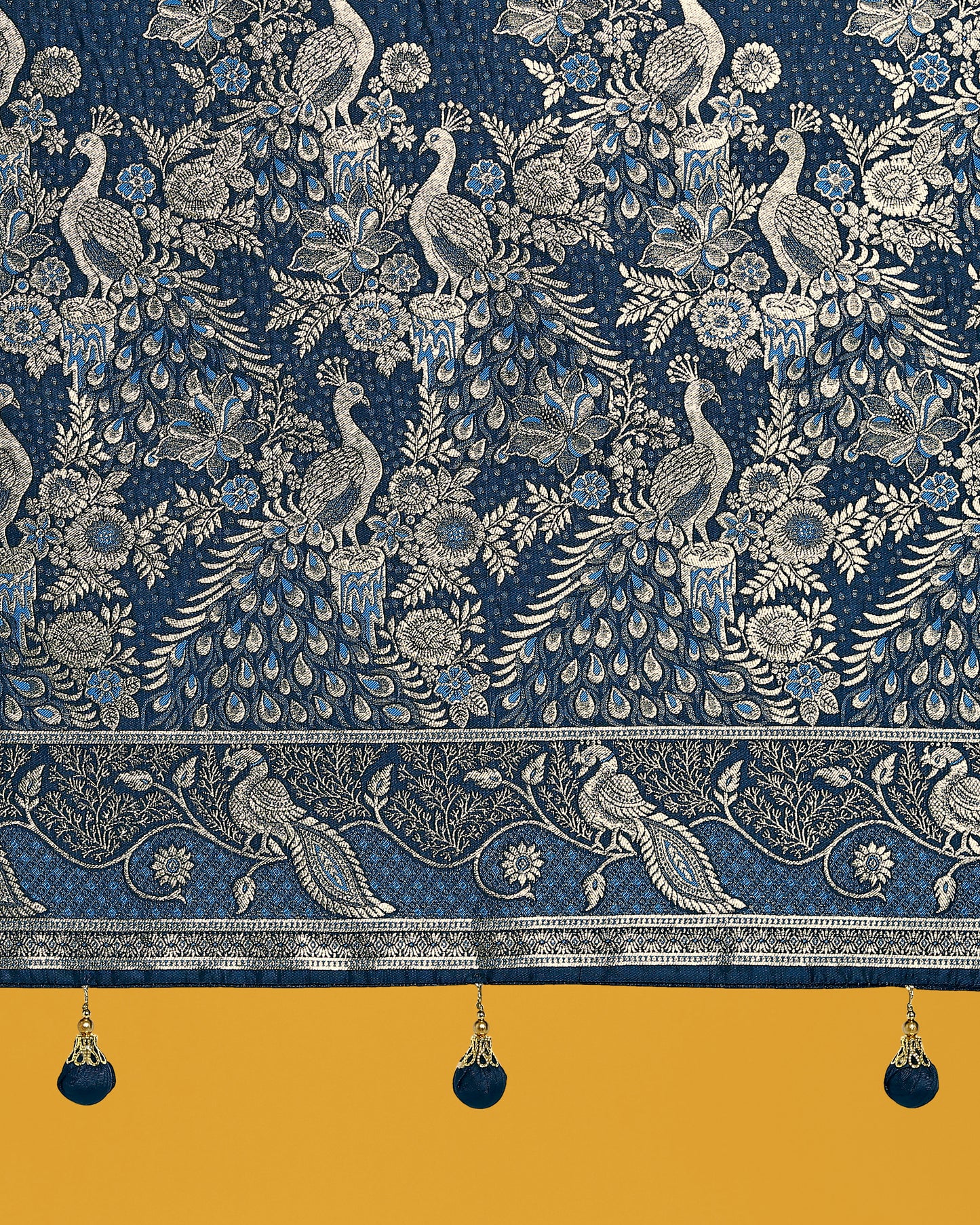 Dhiyona MJ Traditional Aqua blue Woven Banarasi Satin Silk Saree