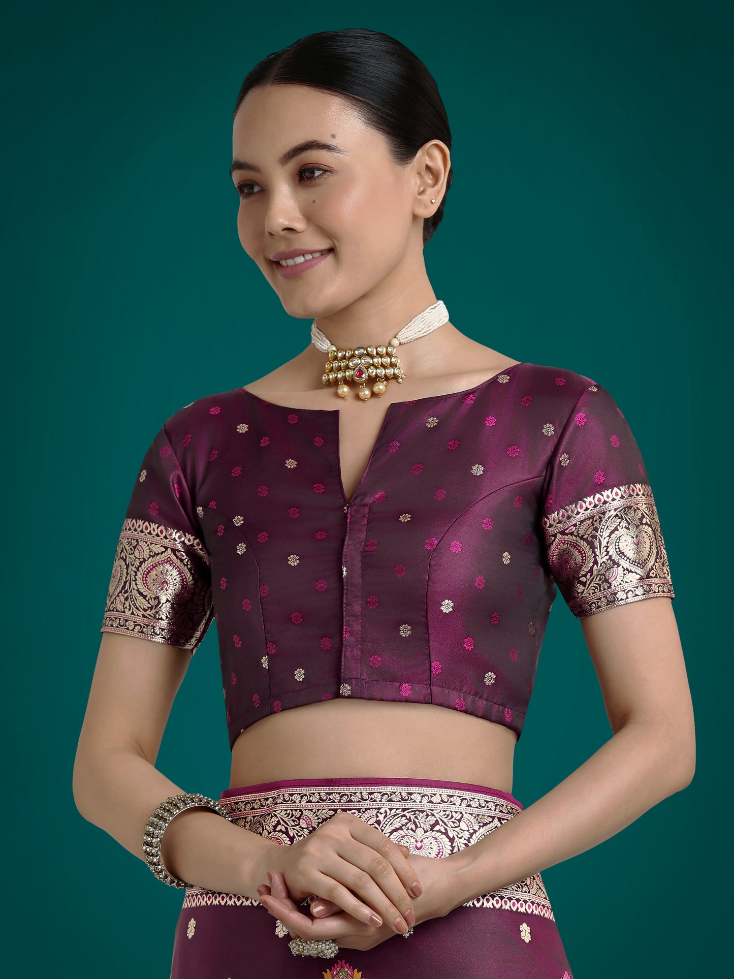 Dhiyona MJ Wine Charming Soft Banarasi Zari Woven Designer Satin Silk Saree With Lovely Blouse Piece