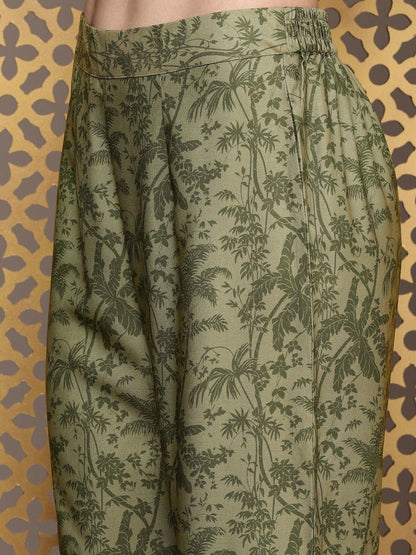 Dhiyona HOP Floral Printed Regular Sequinned Jashn Kurta with Sharara & Dupatta