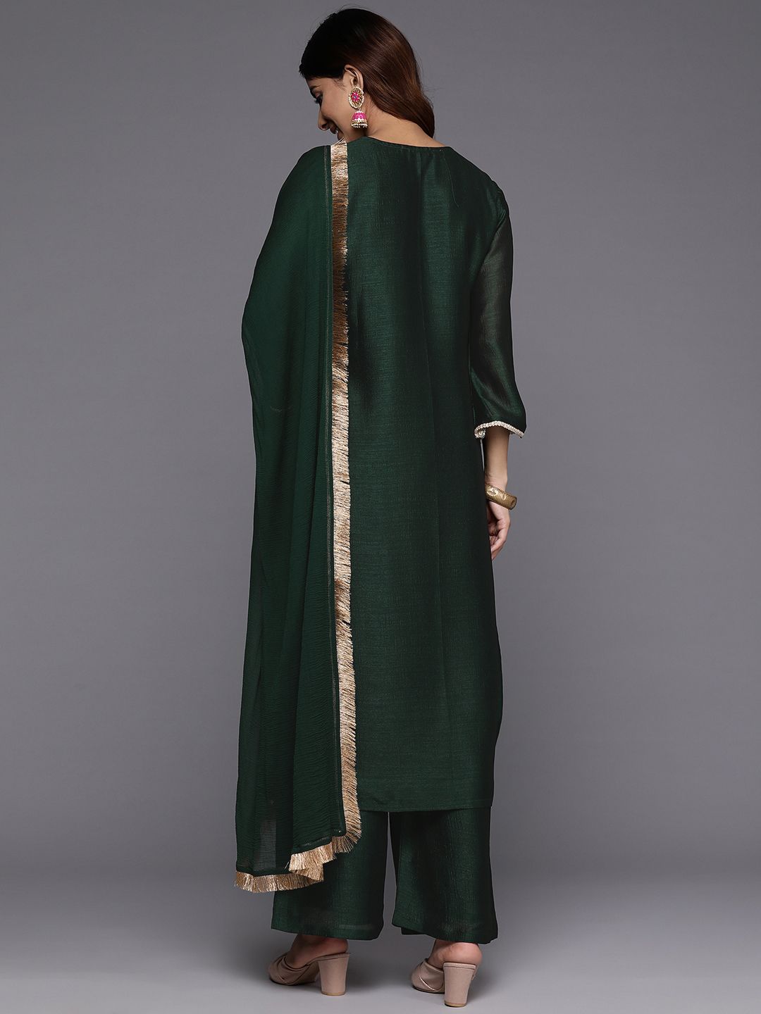 Dhiyona VA Women Ethnic Motifs Embroidered Regular Republic Day Kurta with Palazzos & With Dupatta