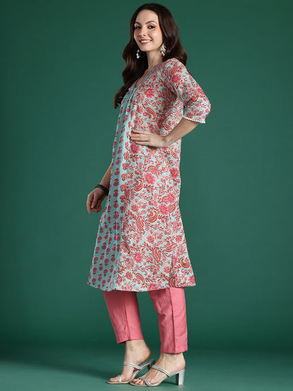 Dhiyona IE Women Floral Printed Pure Cotton Kurta