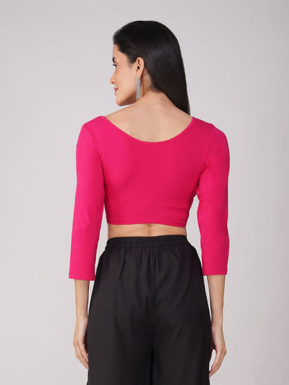 Dhiyona ST Women's ComfortEase 4-Way Stretch Fuchsia Long Sleeve Blouse