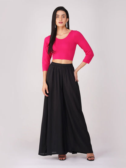 Dhiyona ST Women's ComfortEase 4-Way Stretch Fuchsia Long Sleeve Blouse