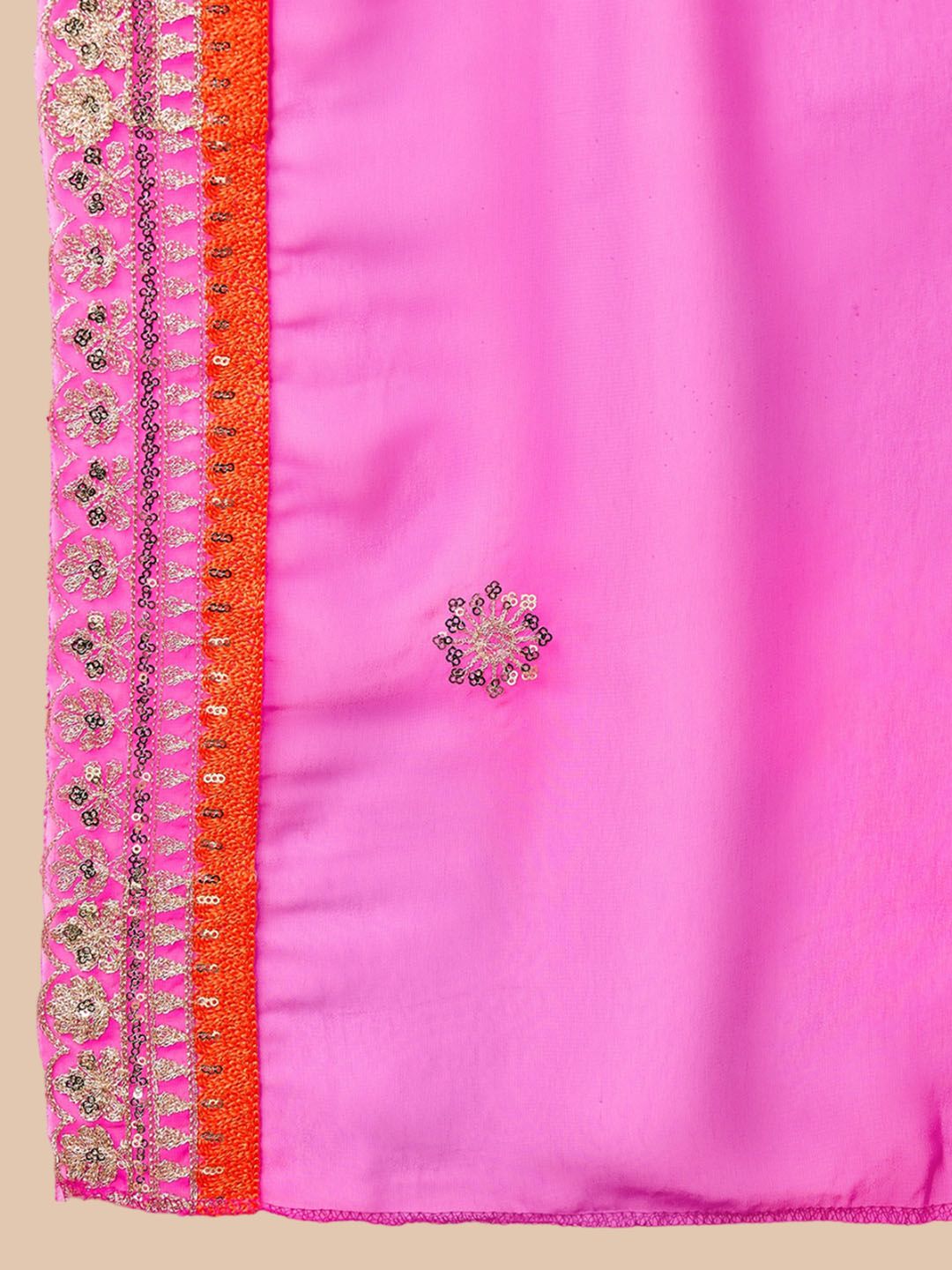 Dhiyona KL Floral Embroidered Regular Beads & Stones Kurta With Palazzos & Dupatta