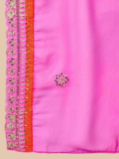 Dhiyona KL Floral Embroidered Regular Beads & Stones Kurta With Palazzos & Dupatta