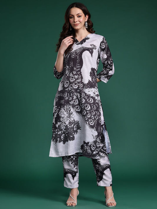 Floral Embroidered Regular Kurta with Trousers & With Dupatta