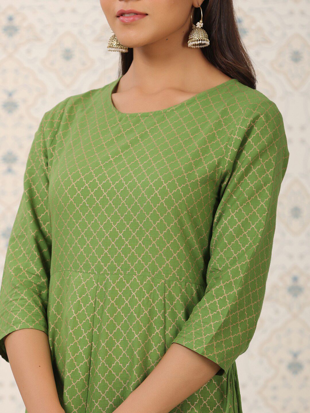 Dhiyona OD  Ethnic Motif Printed Pure Cotton A-Line Kurta