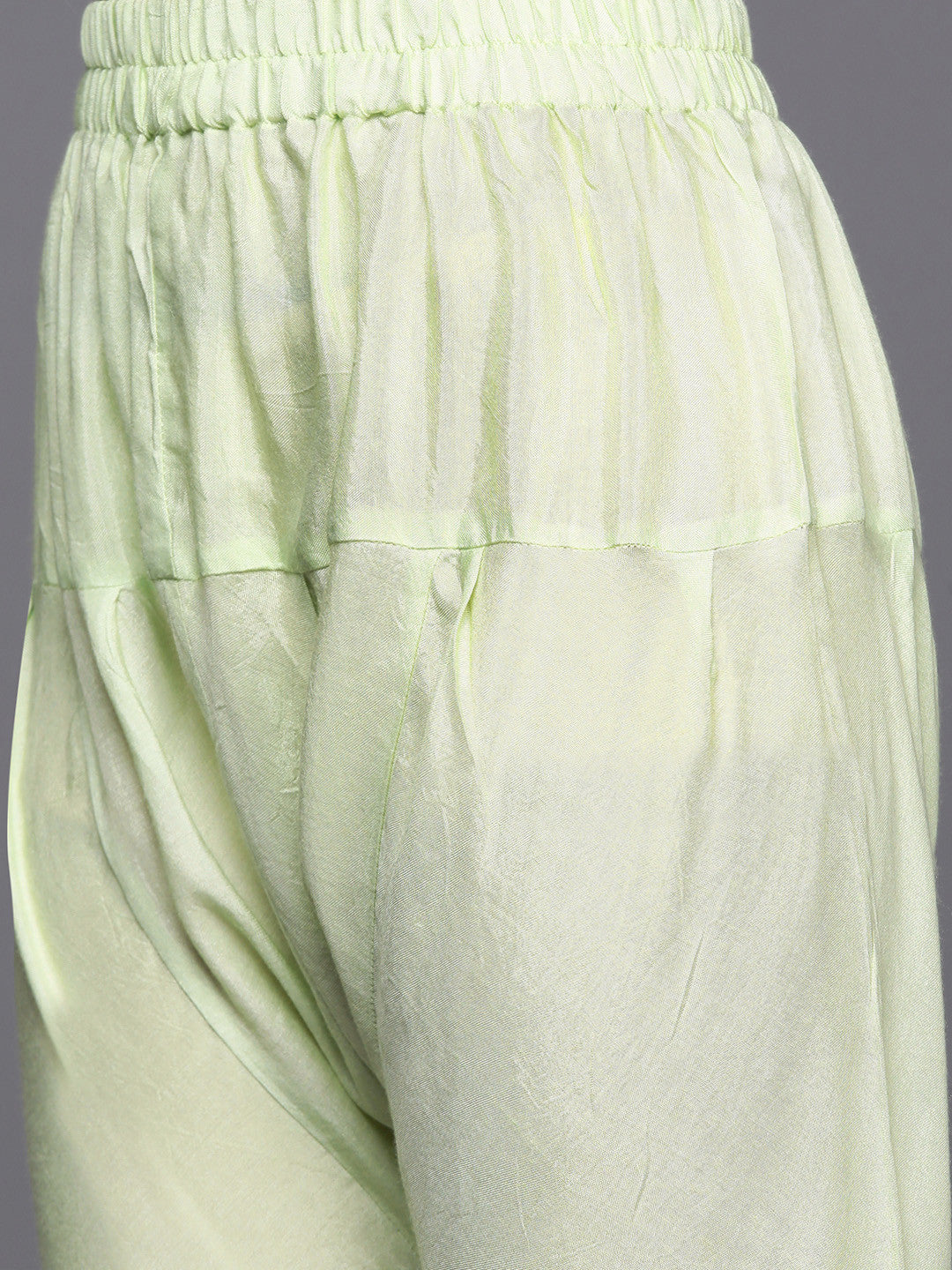 Womens Green Embroidered Anarkali Kurta With Churidar & Dupatta