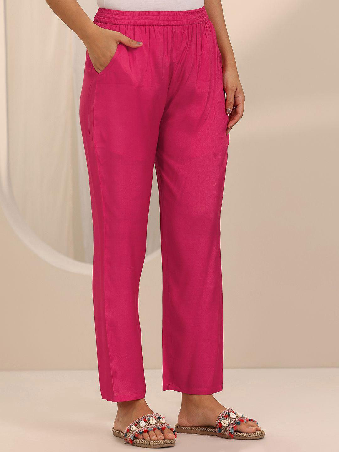 Floral Embroidered Notch Neck Thread Work Straight Kurta With Trousers & Dupatta