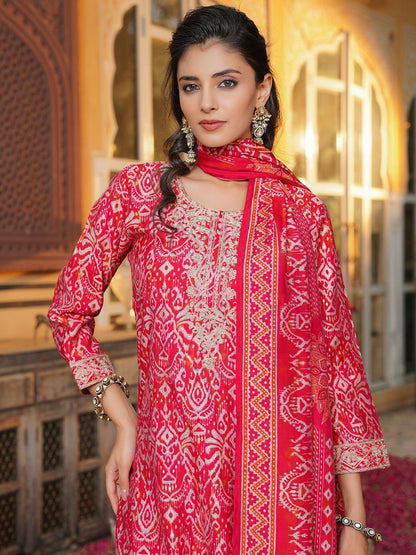 Dhiyona KL Women Ethnic Motifs Printed Kurta with Trousers & Dupatta