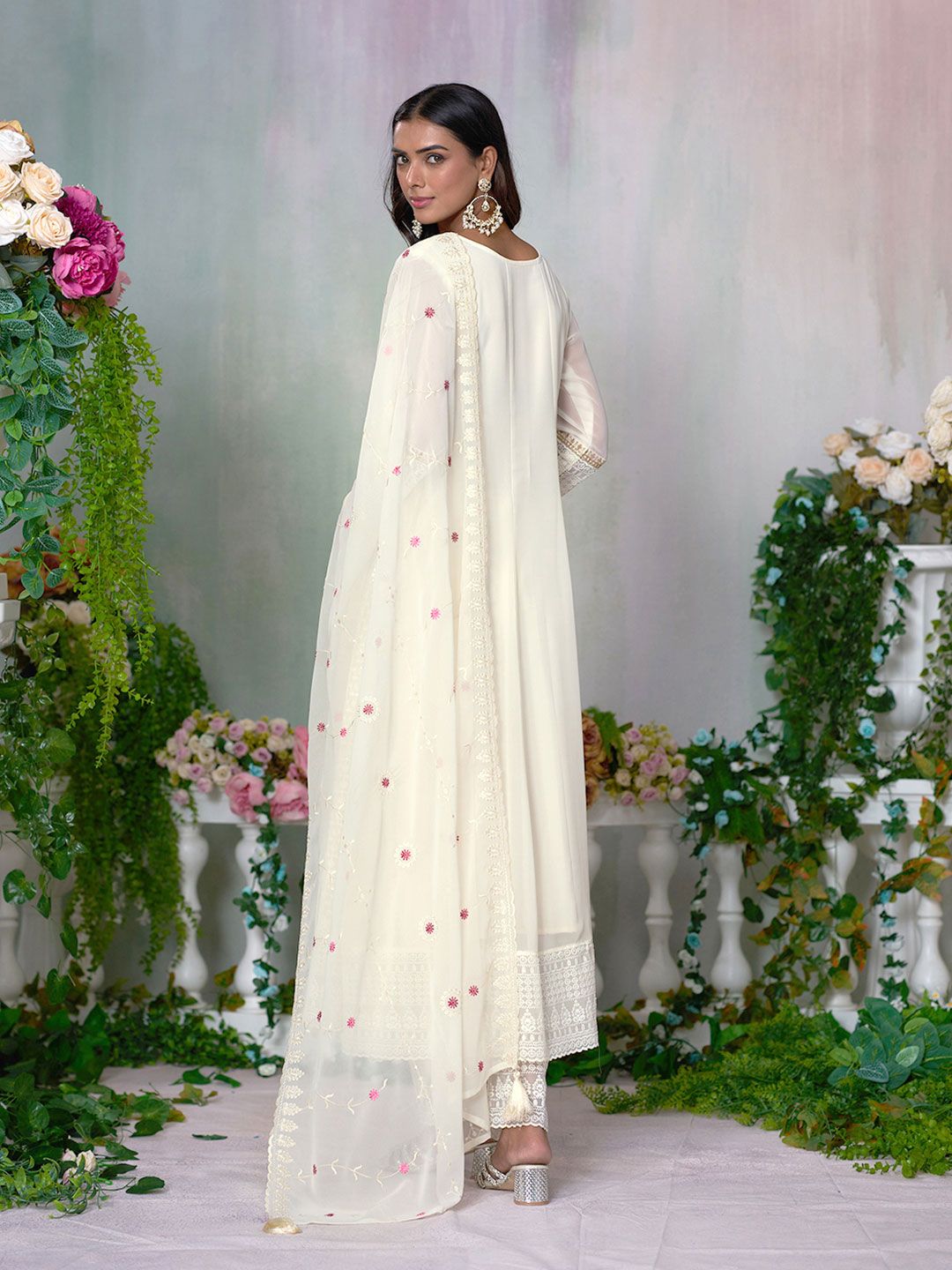 Dhiyona CH Embroidered Schiffli Anarkali Kurta Set