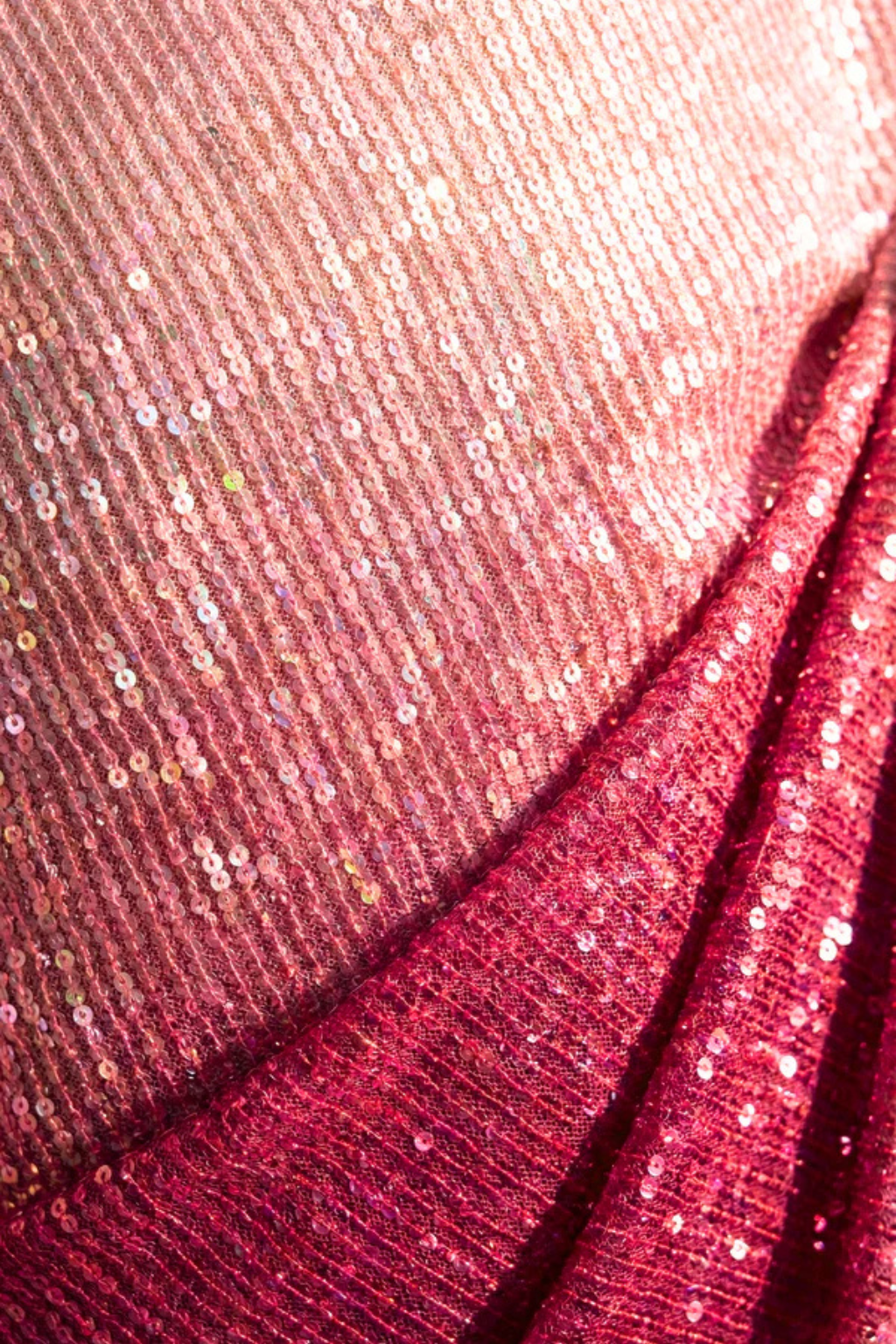 Dhiyona ST 3 pc Set - Barbie Pink Ombre Sequin Lehenga with Dupatta with Blouse Fabric