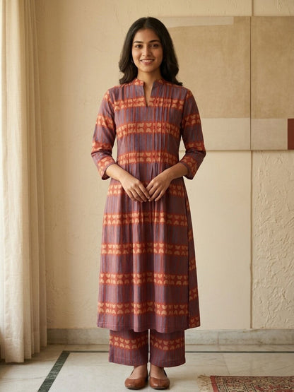 Akshara amethyst cotton kurta pant set