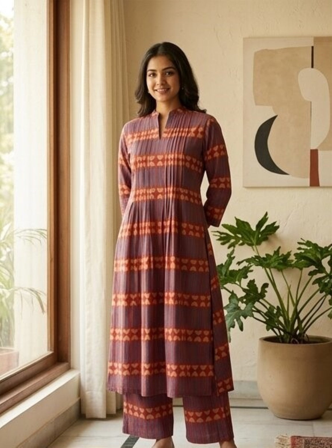 Akshara amethyst cotton kurta pant set