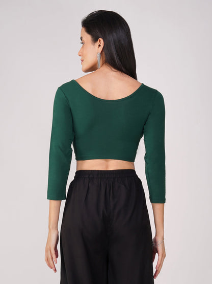 Dhiyona ST Women's ComfortEase 4-Way Stretch Green Long Sleeve Blouse
