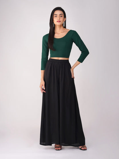 Dhiyona ST Women's ComfortEase 4-Way Stretch Green Long Sleeve Blouse