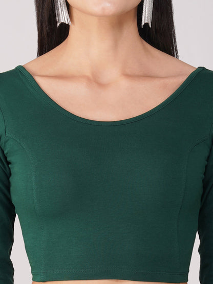 Dhiyona ST Women's ComfortEase 4-Way Stretch Green Long Sleeve Blouse
