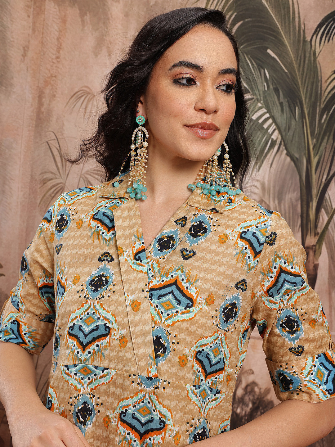 Ethnic Motifs Print Cotton Kurta with Trousers