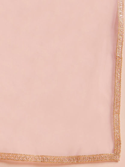 Women Ethnic Motifs Embroidered Regular Thread Work Liva Kurta with Trousers & With Dupatta