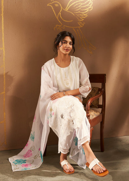 Bushra Dove Full Work Suit Set
