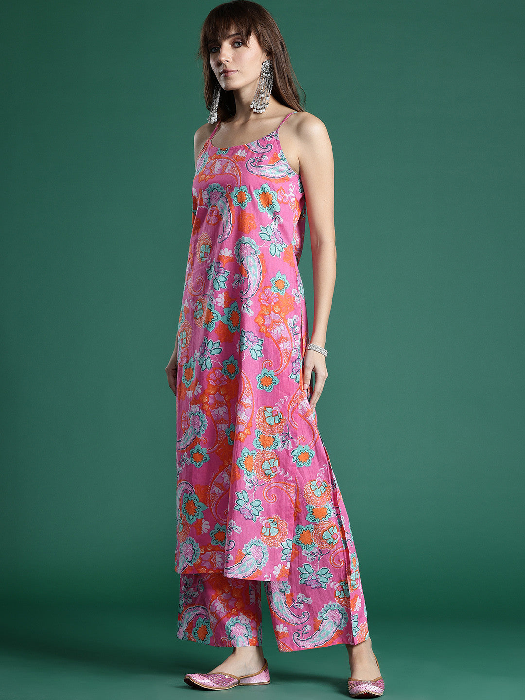 Floral Printed Pure Cotton Kurta with Palazzos