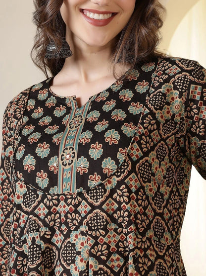 Women Ethnic Motifs Printed Regular Pure Cotton Kurta with Trousers & With Dupatta