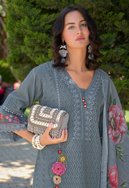 SARFARISH CLOUD SCHIFFLI HEAVY SUIT SET
