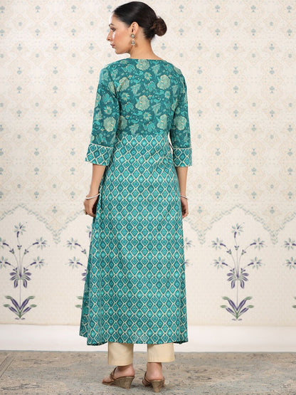 Dhiyona OD  Floral Printed Pure Cotton Kurta
