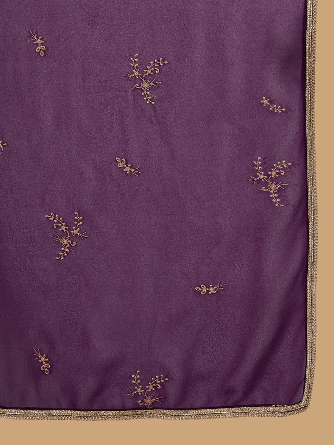 Dhiyona SN Floral Embroidered Square Neck Sequinned Kurta & Palazzo With Dupatta