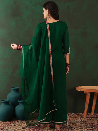 Embroidered Kurta Set With Dupatta